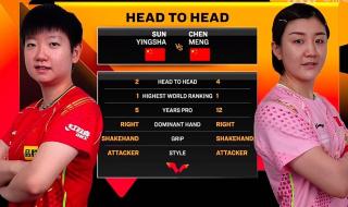 乒乓球女单决赛名单